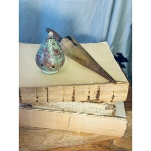 Duncan Whistler Top & Vintage Wooden Tool Set Green Red Primitive Antique Decor